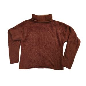 Large KnotSisters Rust Eyelash Turtleneck Sweater